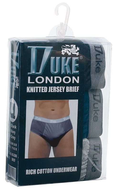 Duke London Men's 3 Pack Jersey Cotton Briefs Size 1XL-10XL