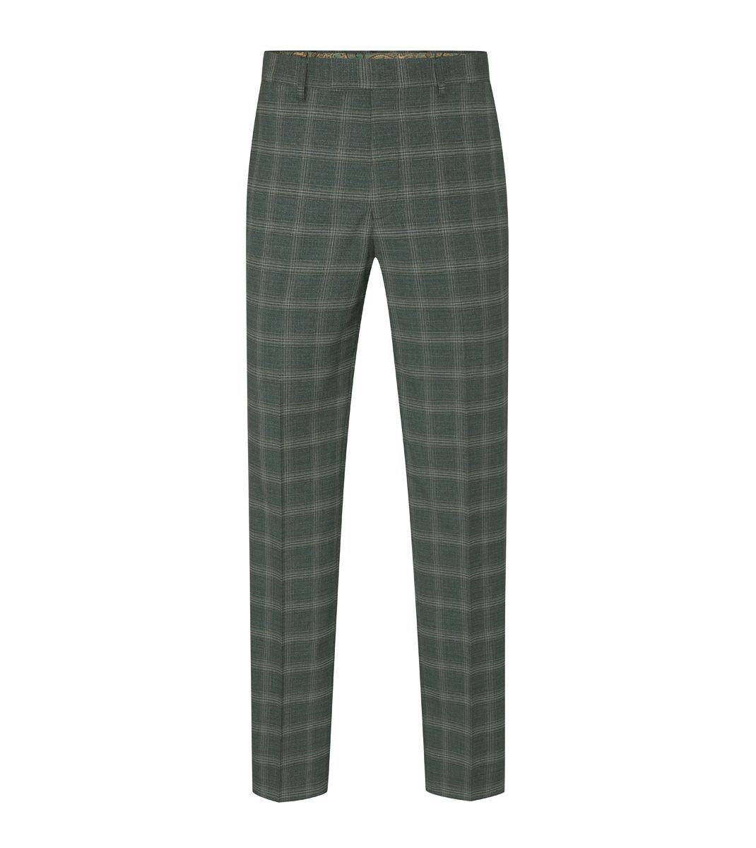 Skopes Parker Suit Tailored Fit Trouser For Men ins Green Check, 30W-58W