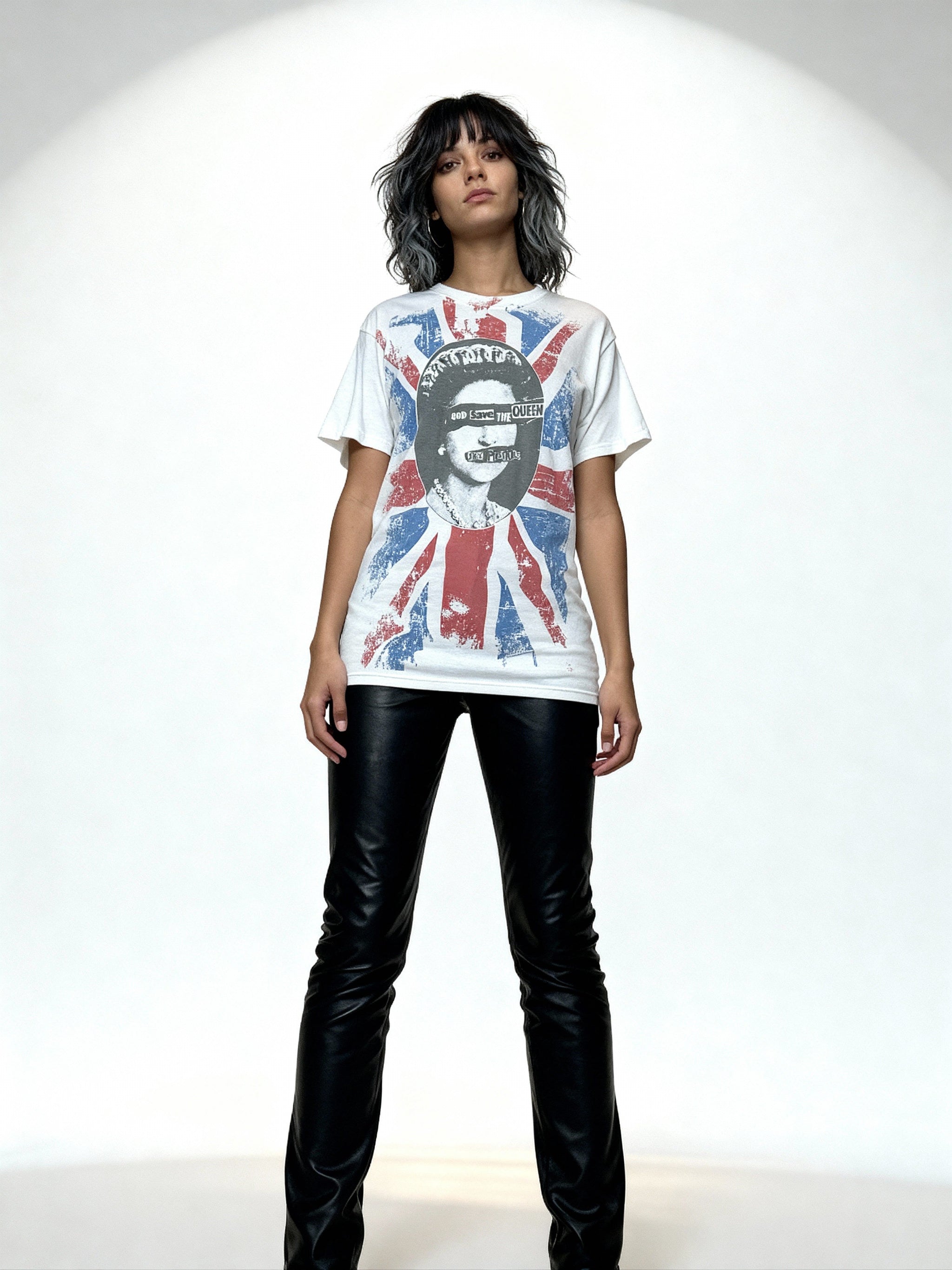 Vintage 1990's God Save The Queen - Sex Pistols Rock / Band T Shirt UK 8 - 12