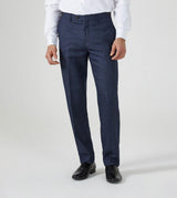 Skopes Men's Woolf Tailored Fit Trouser in Navy Check 28 Short to 66 Regular