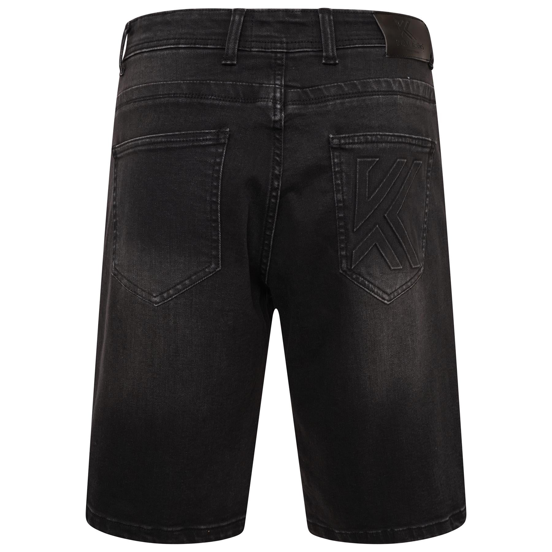 KAM Mens Plus Size Denim Shorts with Emboss in 2 Colour Options 40 to 60