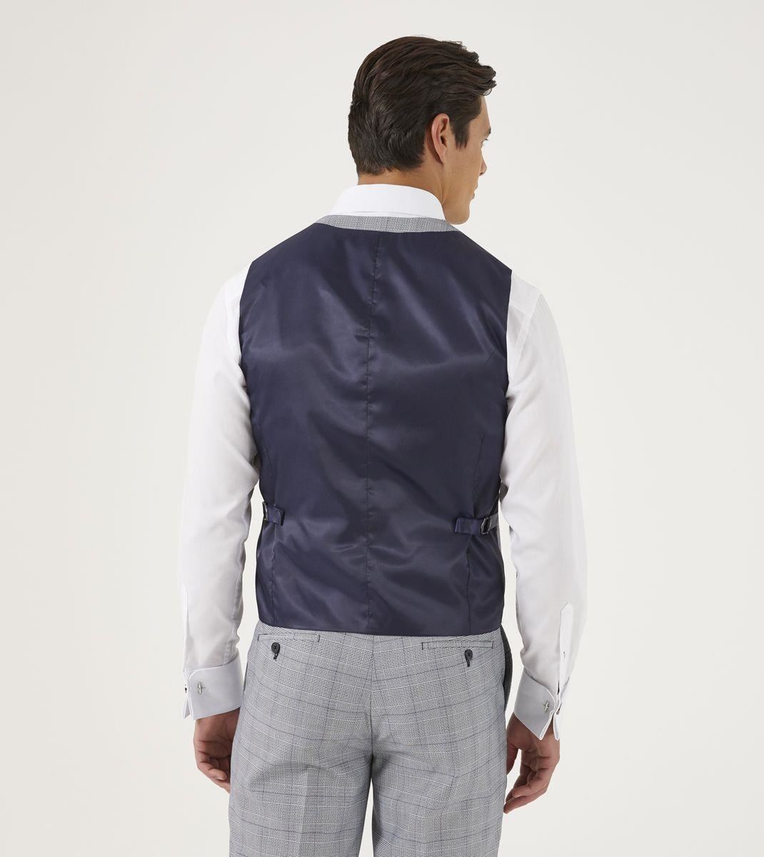 Skopes Men's Anello Check Pattern Waist Coat in Grey 34 to 62 Regular