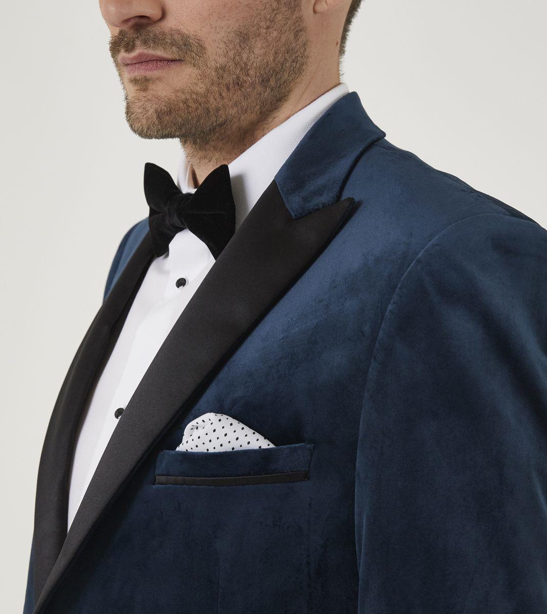 Skopes Tailored Fit Velvet Sports Jacket Jive Size 52 - 62, Black, Teal