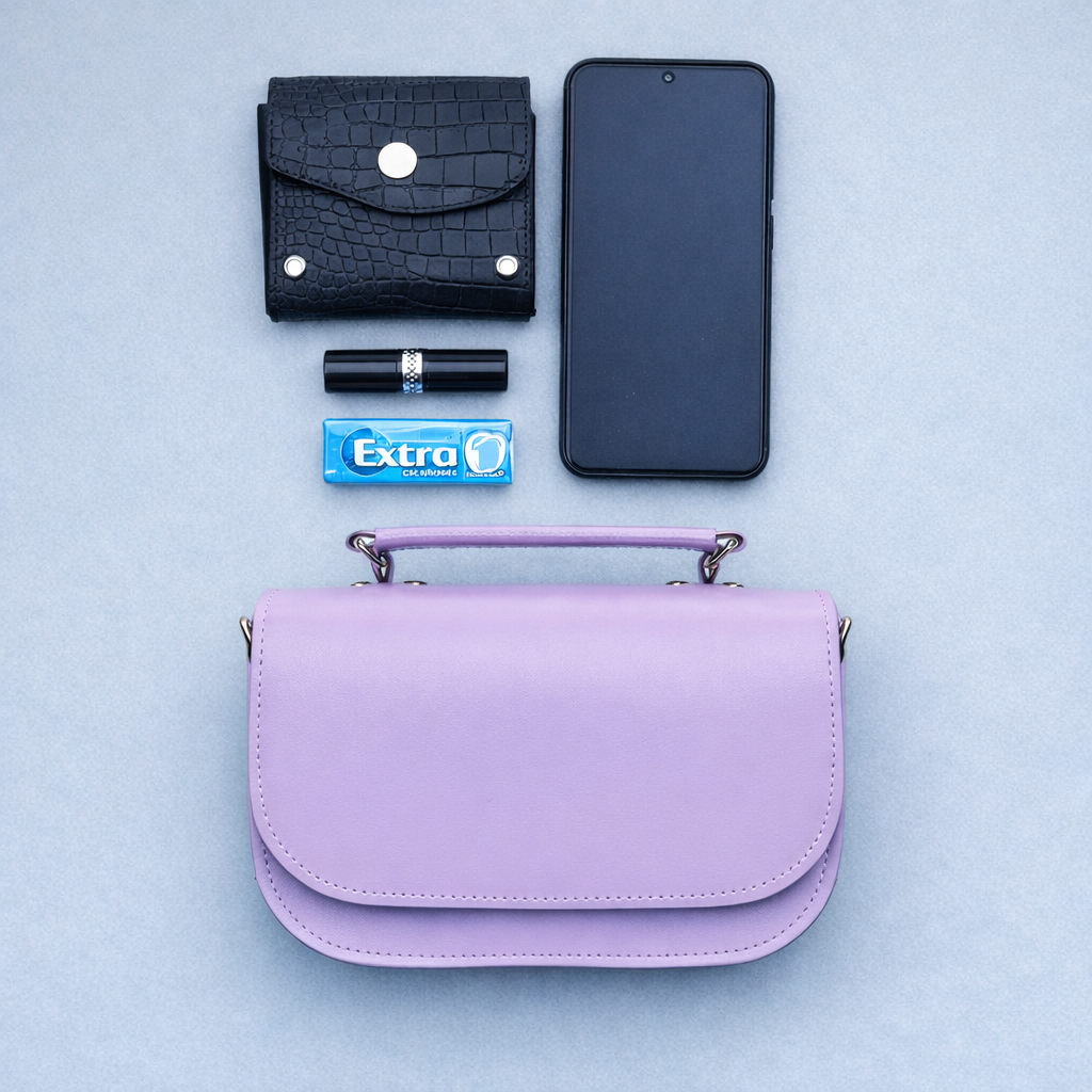 Aura Handmade Leather Bag - Pastel Violet