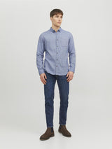 Jack & Jones Long Sleeves Shirt For Men (JJECLASSIC MELANGE) in 4 Colours, L-XL