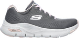 Skechers Arch Fit Sunny Outlook Sports Shoe Ladies Sports in Grey/Pink