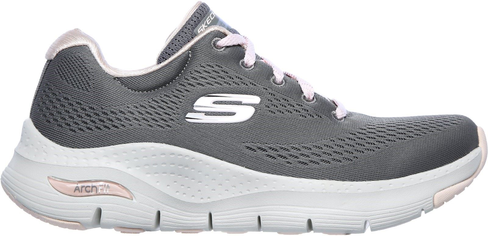 Skechers Arch Fit Sunny Outlook Sports Shoe Ladies Sports in Grey/Pink