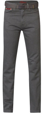 Duke London Mens Regular Beford Cord Jeans (Brian) with Belt in Brown