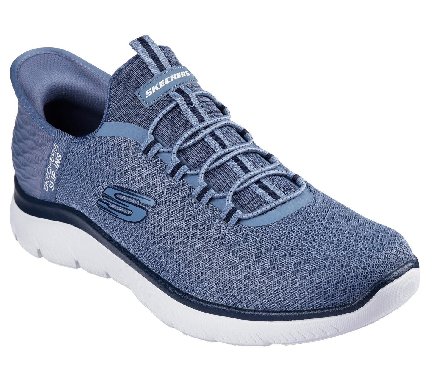 Skechers Slip On Sneaker Shoe For Men Summits High Range Mesh Slip-Ins in Slate, 5.5-14