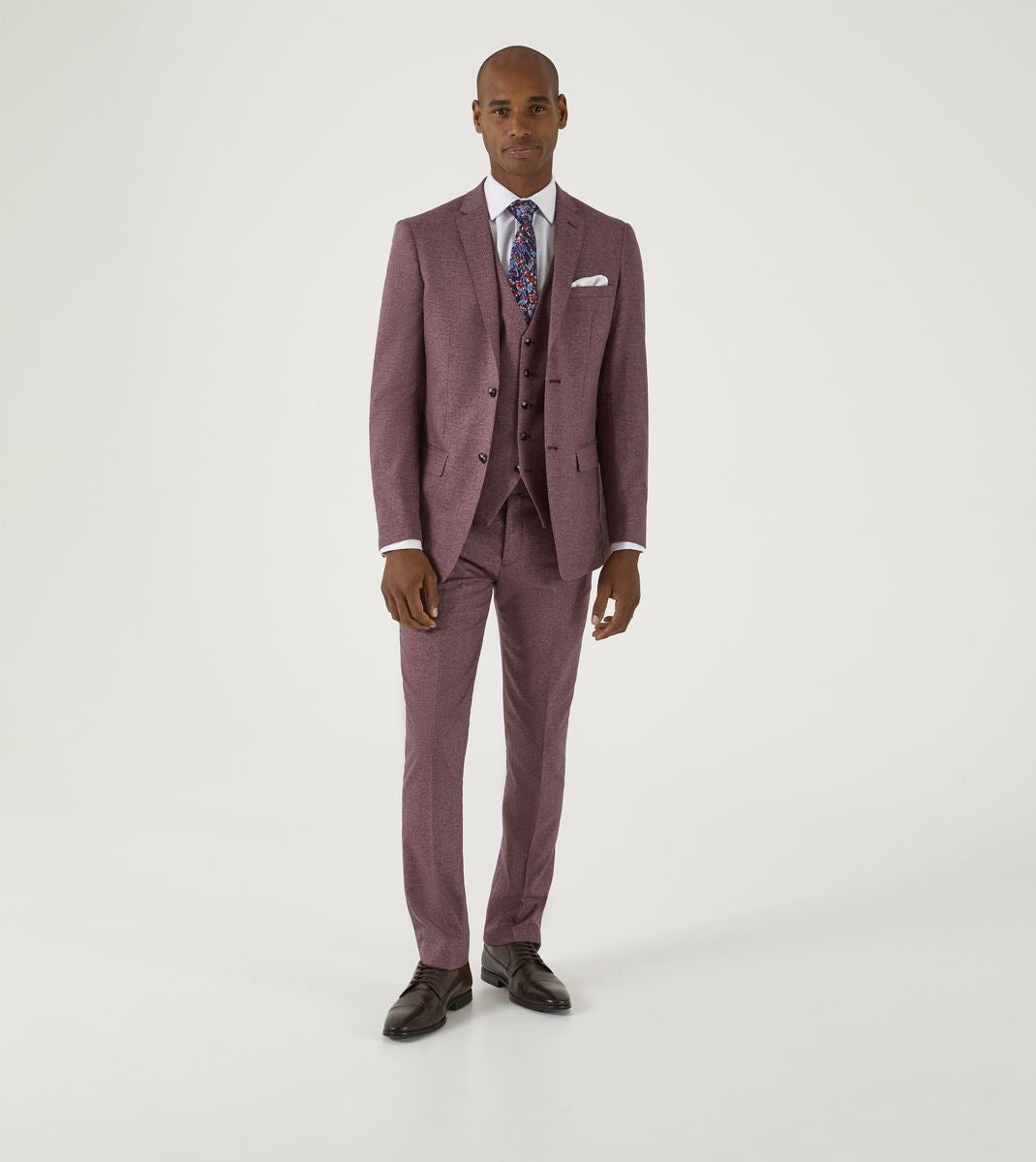 Skopes Tapered Fit Jodrell Suit Trouser For Men in Berry, 30W-42W