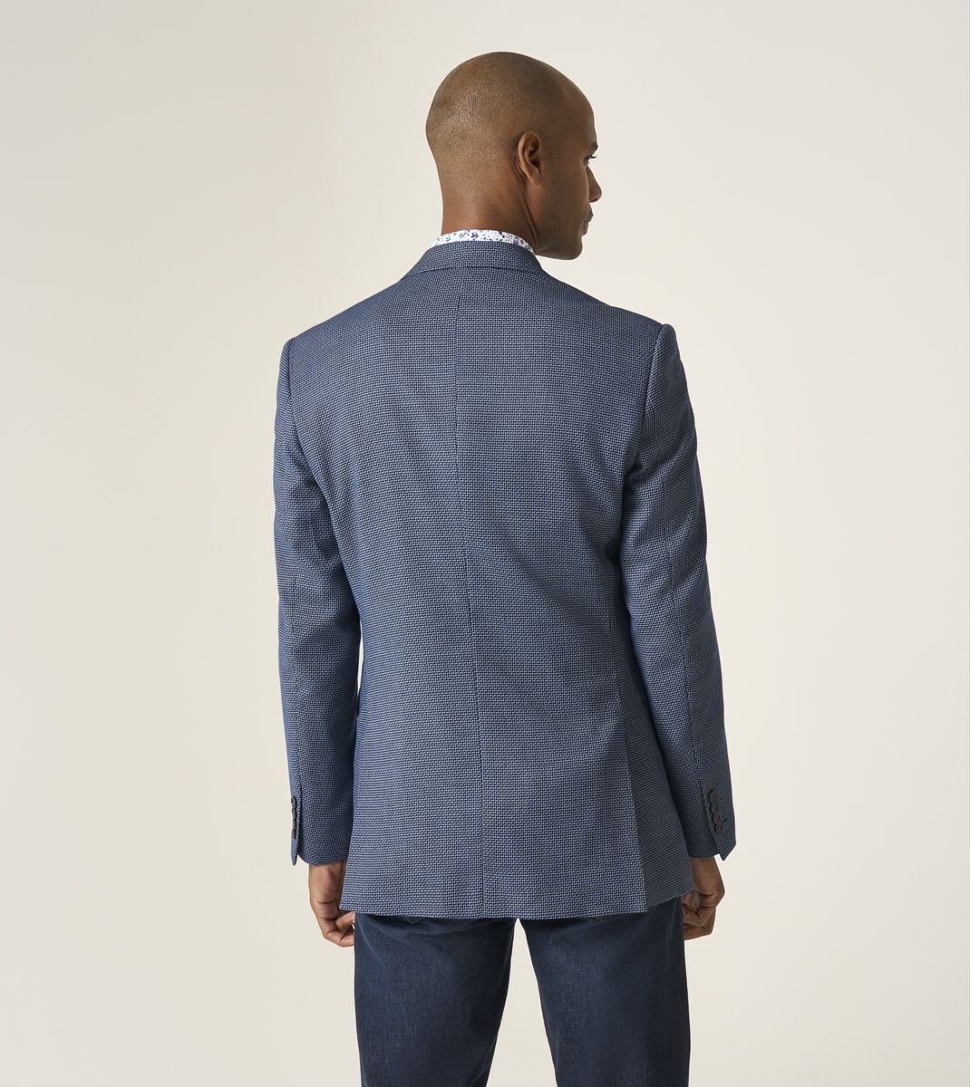 Skopes Doug Textured Tailored Fit Jacket For Men in Blue, 36S-62L