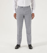 Skopes Men's Anello Check Tapered Fit Suit Trouser in Grey Waist 30 to 38