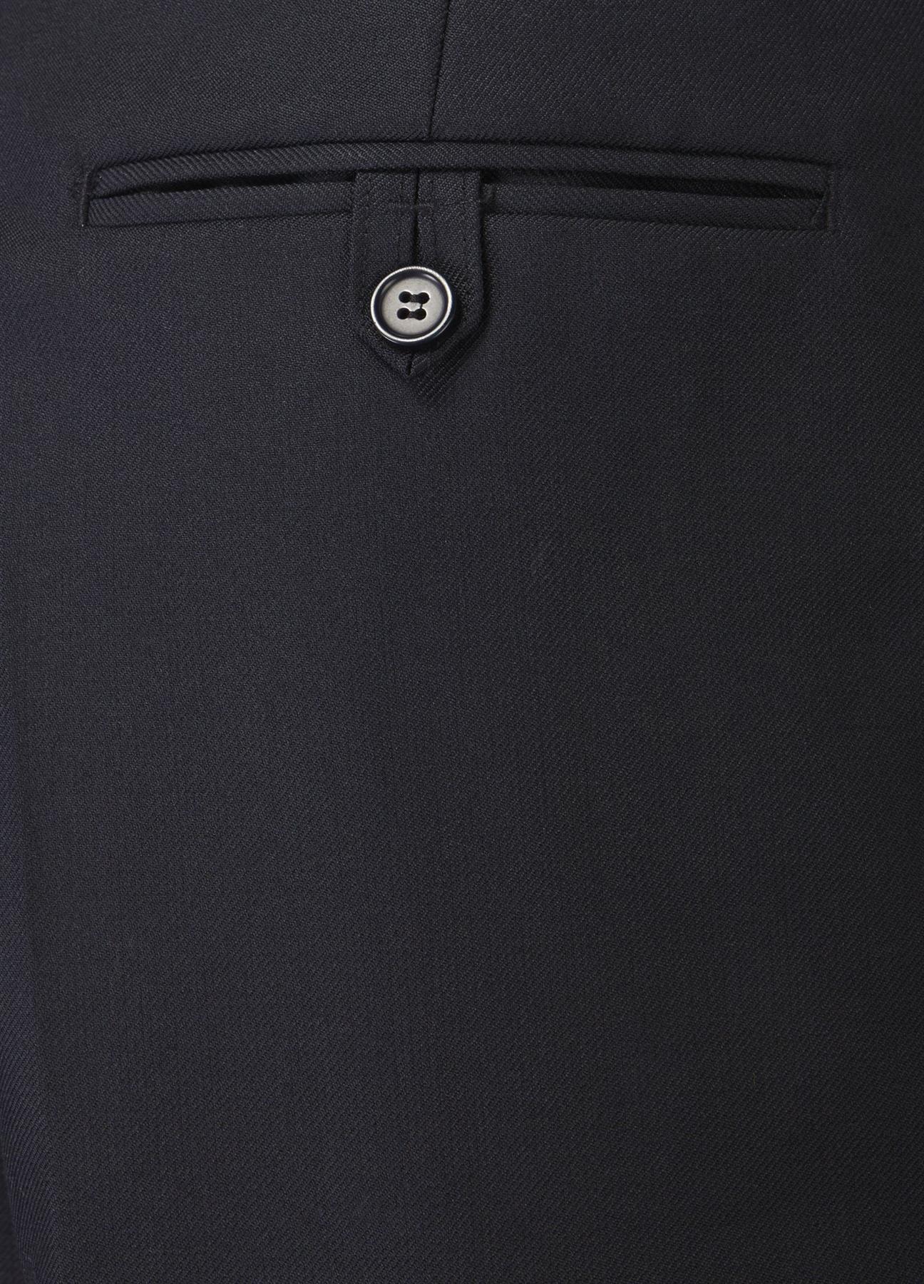 SKOPES Mens Wool Blend Flat Front Trousers in Navy