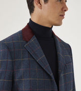 Skopes Men's Plus Size Wool Blend Tweed Overcoat In Navy Size Small To 4XL