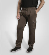 D555 EDINBURGH 2 Khaki Cargo Pocket Joggers For Men (Tall) With Ribbed Cuffs in Khaki, LT-1XLT