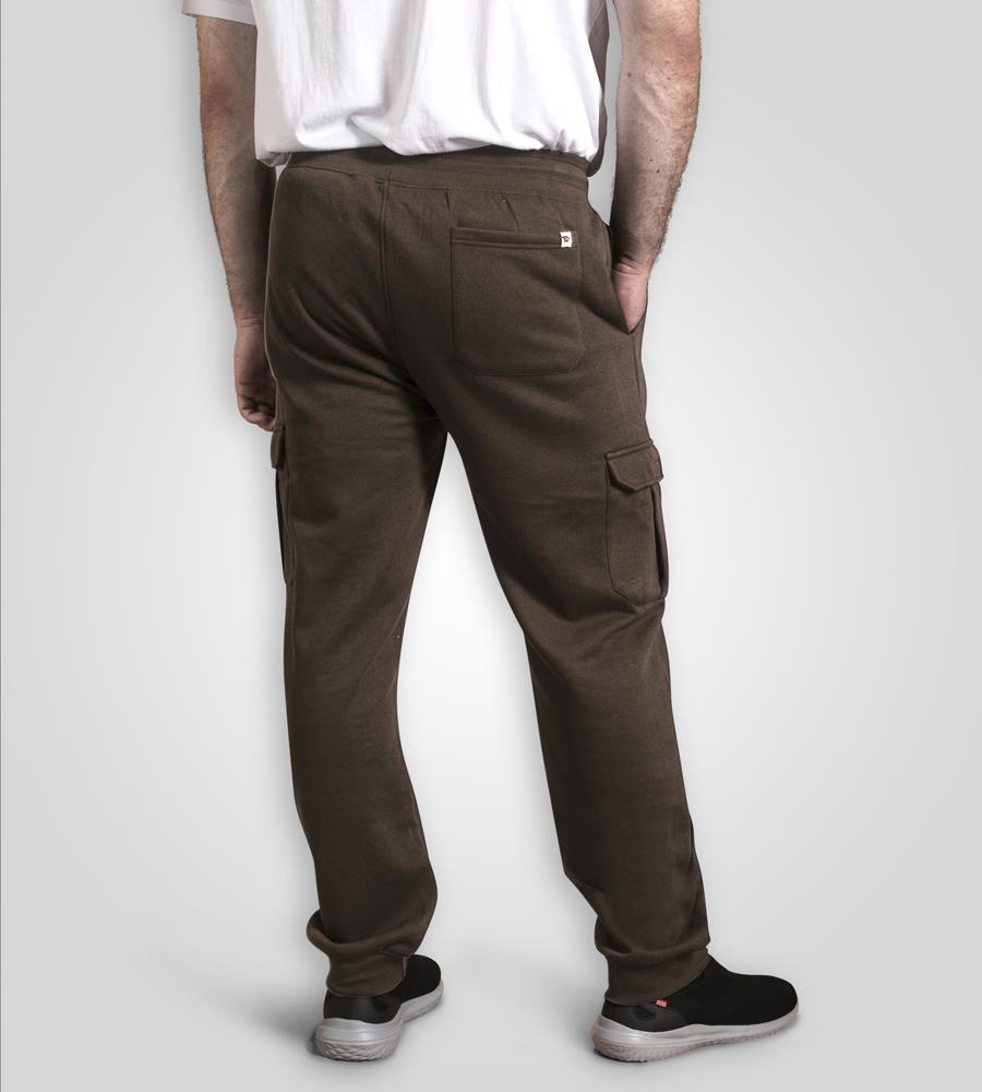 D555 EDINBURGH 2 Khaki Cargo Pocket Joggers For Men (Tall) With Ribbed Cuffs in Khaki, LT-1XLT