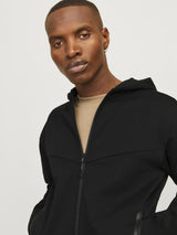 Jack & Jones Sweat Zip Hoodie Jacket For Men (JCOFUSION) in Black, L-XL