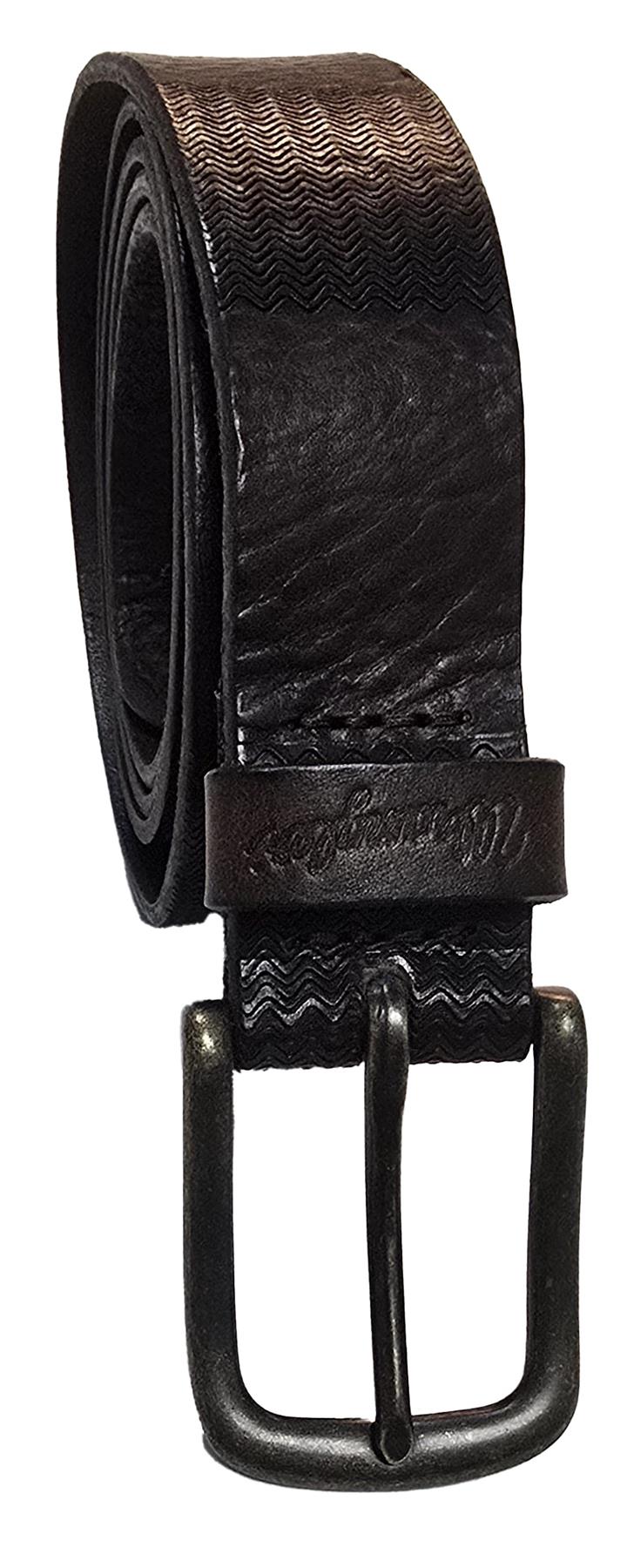 Wrangler Men Leather Belt With Self Pattern in Brown Size XS - XXL