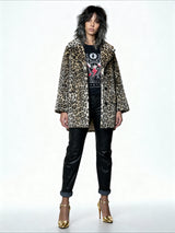 Original 1970's Vintage Leopard / Animal Print Faux Fur Coat UK 8 - 14
