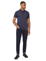 Ben Sherman Men's Plus Size Tattersall Check Polo Marine 2XL-5XL