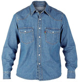 Duke Western Style Long Sleeve Denim Shirt in Size Small to XXL  2 Colours