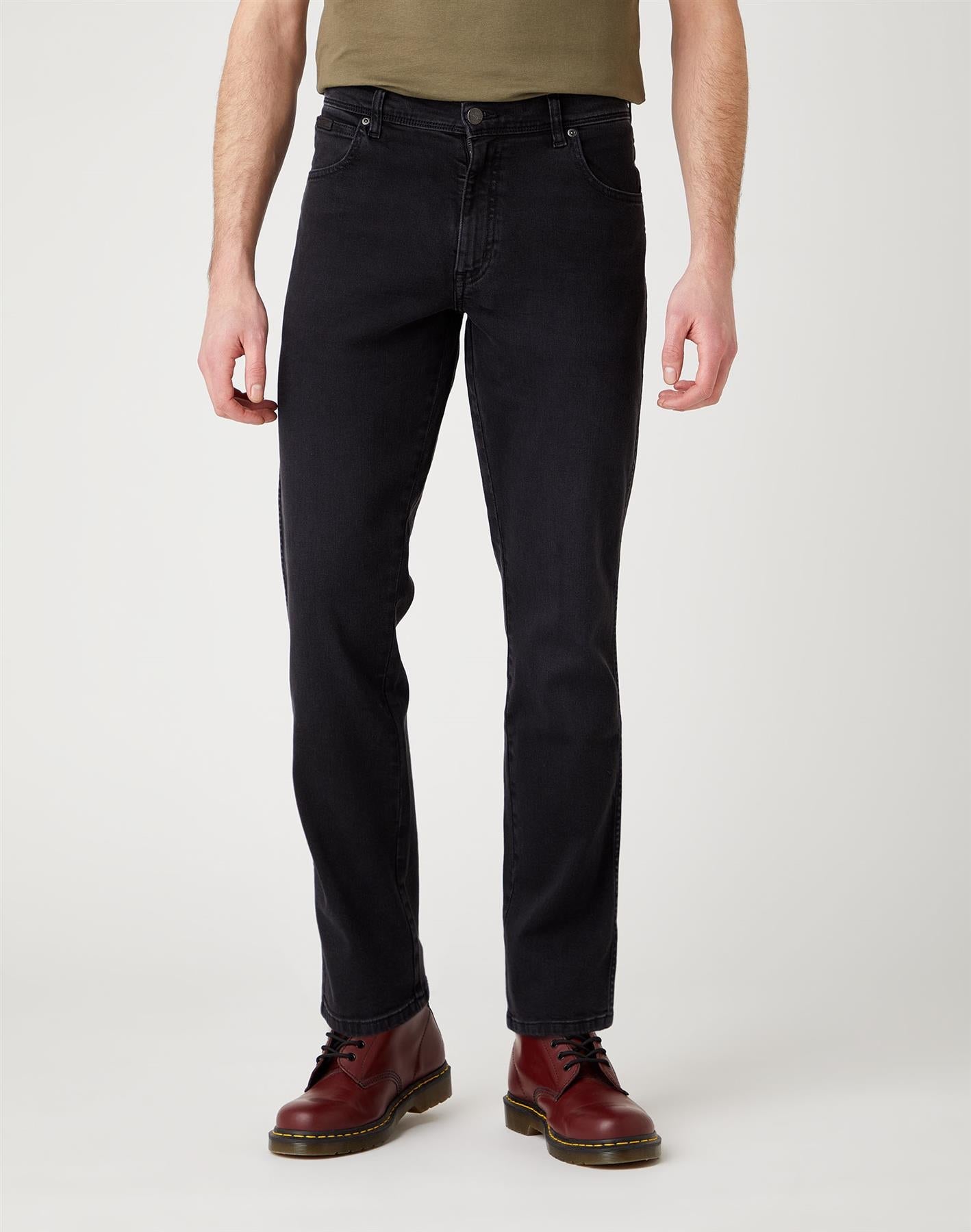 Wrangler Texas Slim Jeans Black Crow Authentic in Waist 32-46