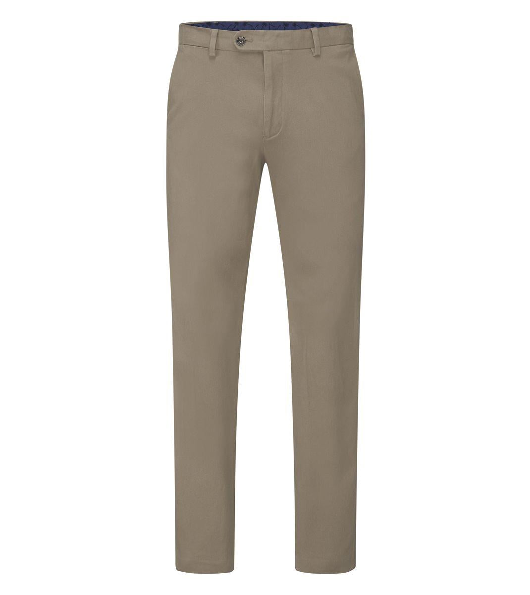 Skopes Men's Antibes Tapered Fit Casual Trouser in Stone 28 Short to 46 Regular