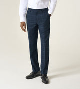 Skopes Spencer Suit Tailored Fit Trouser For Men in Navy Check, 30W-58W