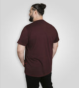 D555 BARNSLEY Guitar And Amp Printed Crew Neck T-shirt For Men in Burgundy, 2XL-10XL