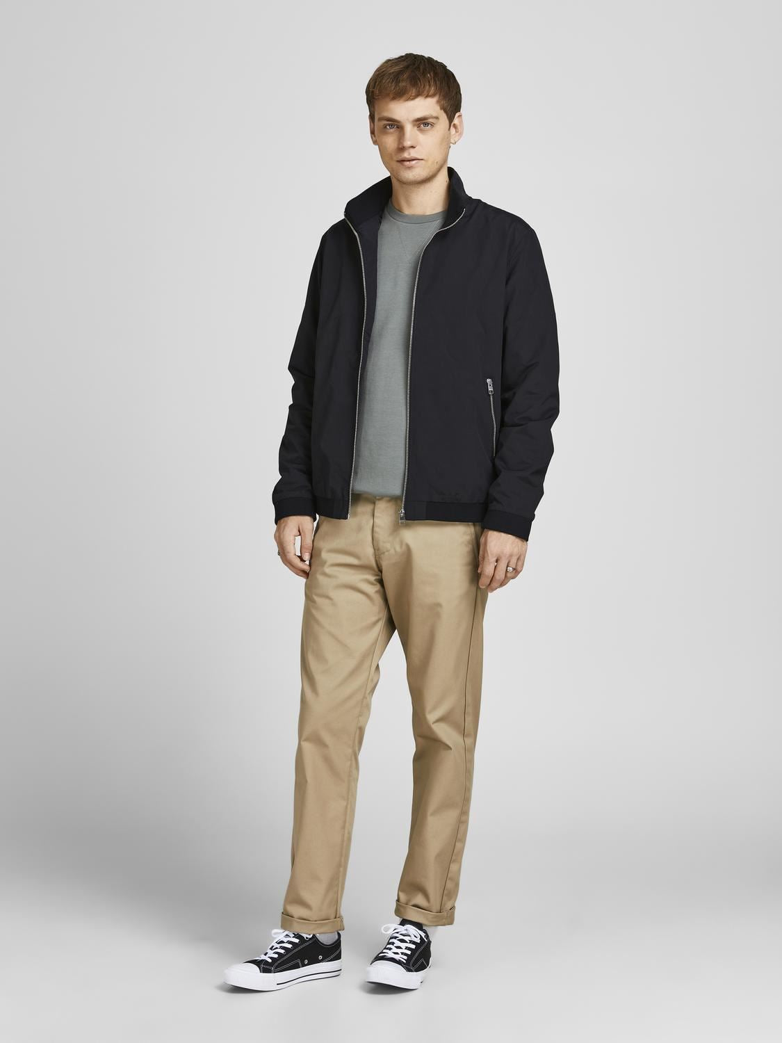 Jack & Jones Bomber Jacket For Men (JJERUSH HARRINGTON) in 3 Colours, L-XL