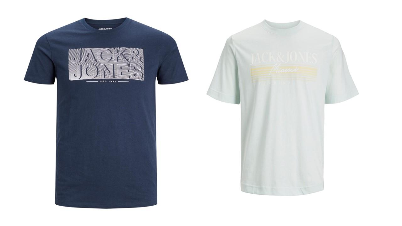 Jack & Jones Twin Pack Short Sleeve Printed Tee Size 1XL