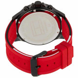 Tommy Hilfiger Men’s Watch Silicone Red Strap With Black Dial And Black Case 1791722