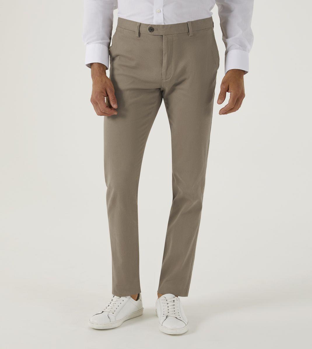 Skopes Men's Antibes Tapered Fit Casual Trouser in Stone 28 Short to 46 Regular