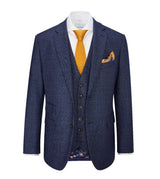 Skopes Men's Plus Size Sports Jacket Tal Woolf Check In Navy (MM30029) Size 54" To 62"