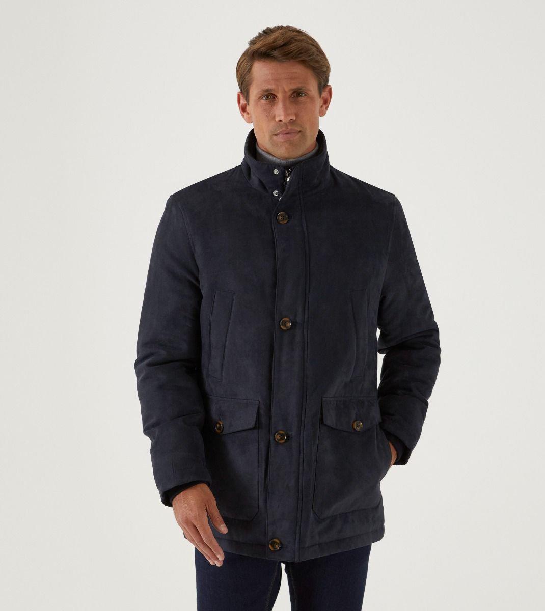 Skopes Men's Plus Size Mid Length Car Coat In Navy Size Small To 5Xl