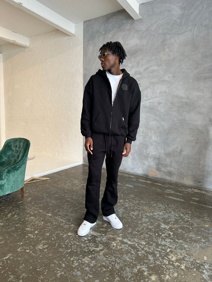 Bénir Club Basics Zip Hoodie - Matte black