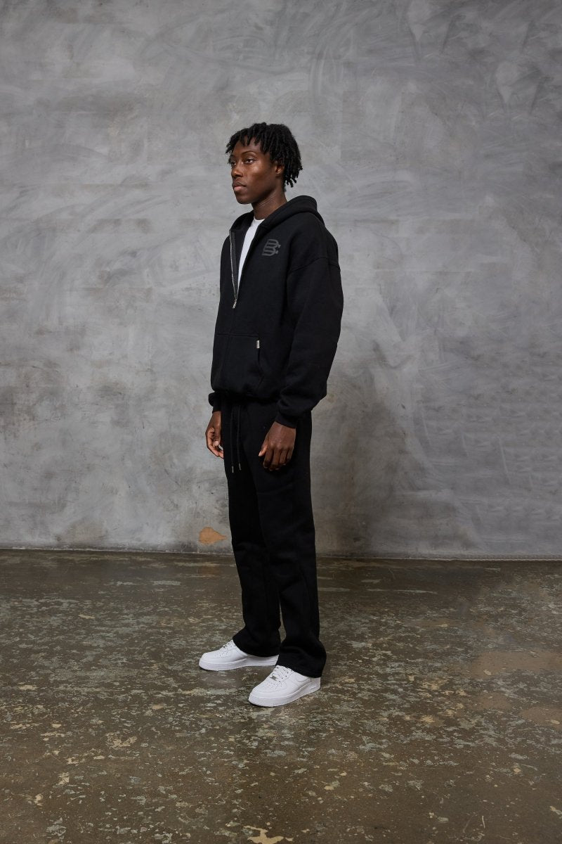 Bénir Club Basics Zip Hoodie - Matte black