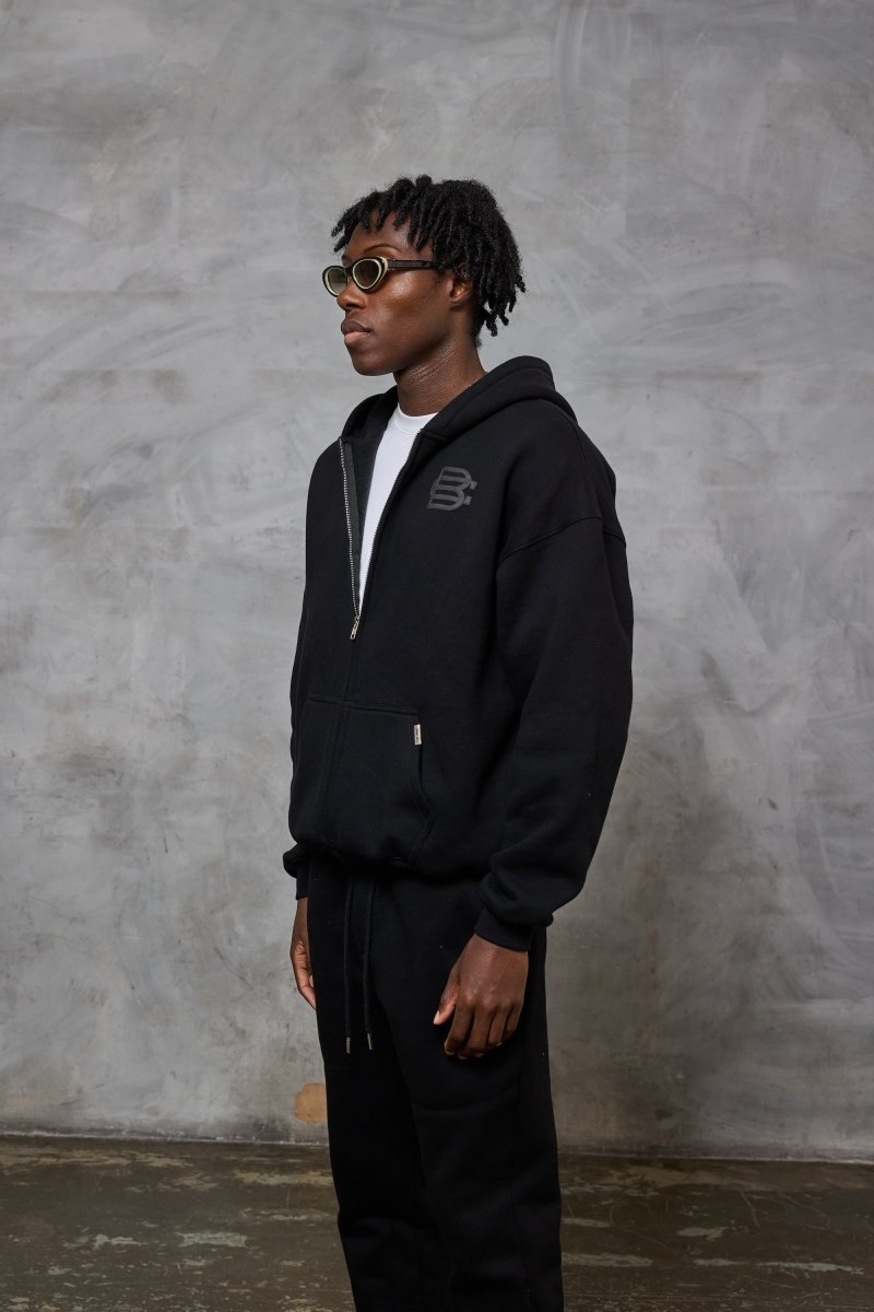 Bénir Club Basics Zip Hoodie - Matte black