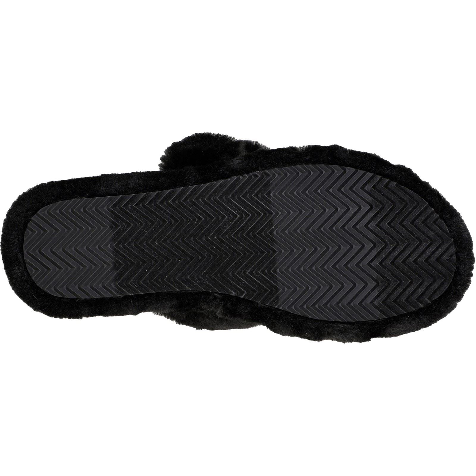Skechers (GAR167238) Women's Cozy Wedge Slipper Sandal in Black 3 to 8