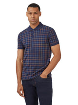 Ben Sherman Men's Plus Size Tattersall Check Polo Marine 2XL-5XL