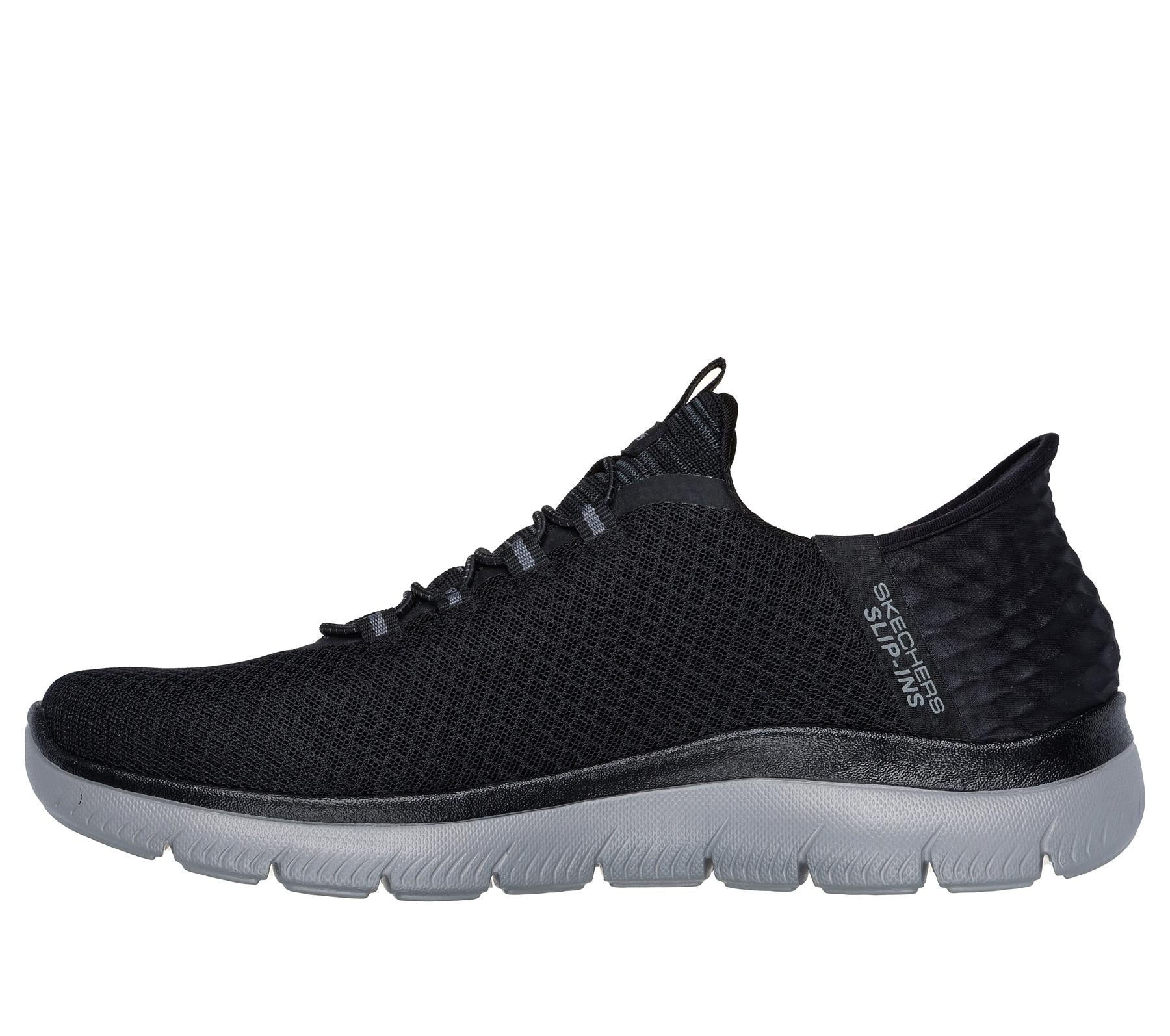 Skechers Slip On Sneaker Shoe For Men Summits High Range Mesh Slip-Ins in Black/Charcoal, 5.5-14