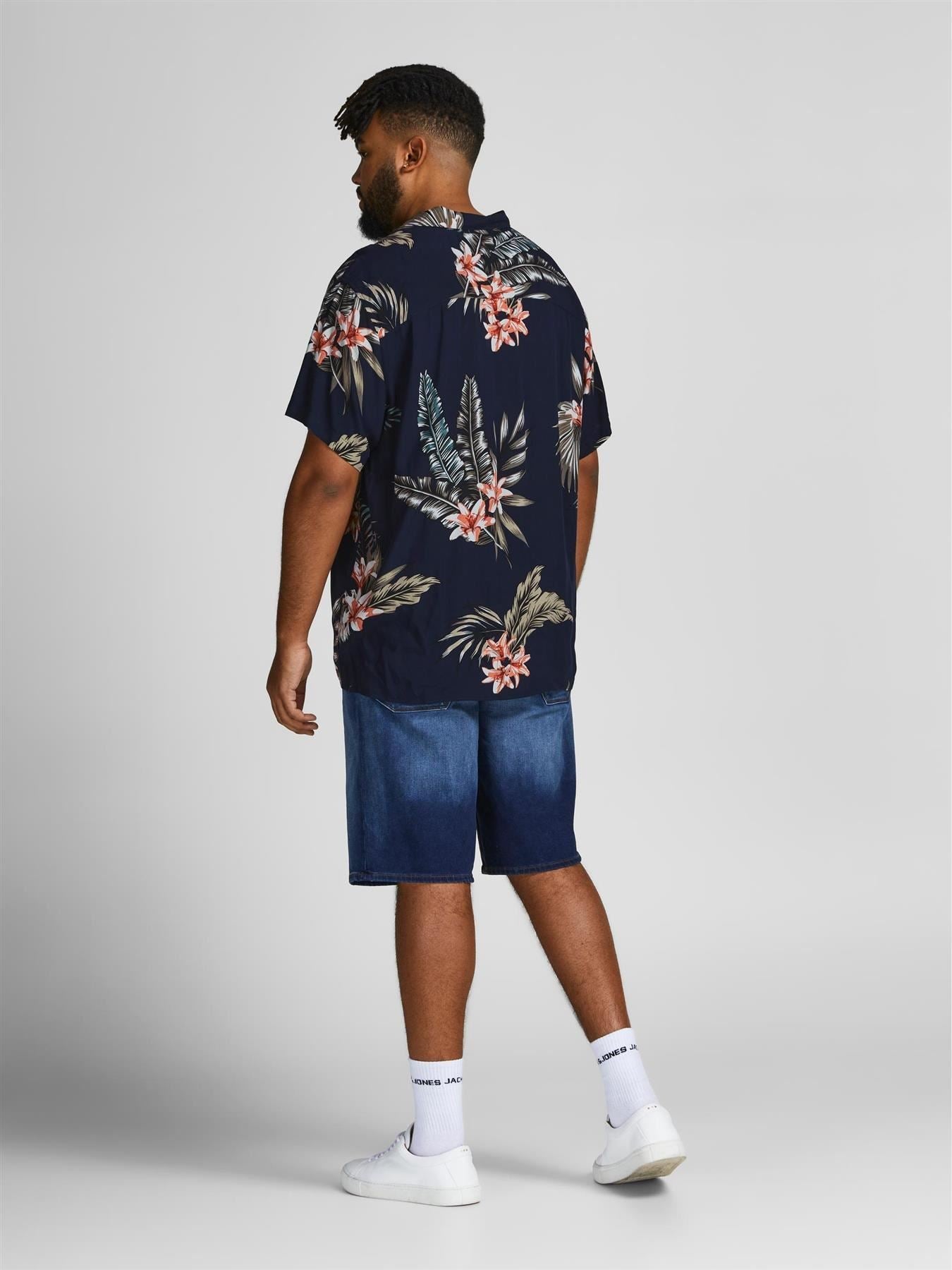Jack & Jones Big & Tall Fit Size Men's Floral Short Sleeve Shirt In Soft Touch Viscose Size 1XL-6XL, 2 Colours