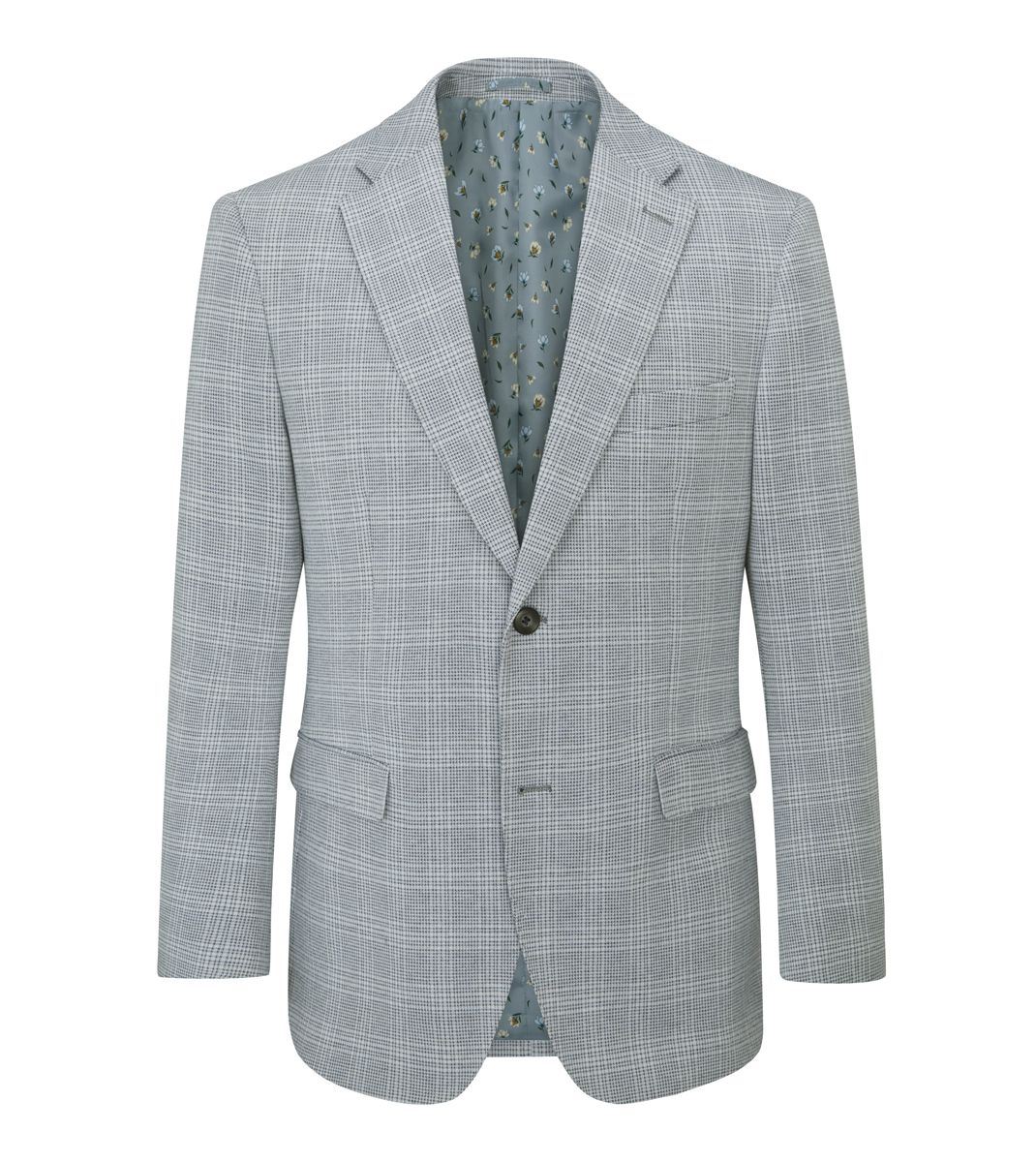Skopes Aspen Tailored Fit Jacket For Men in Blue Check Puppytooth, 36S-62L