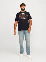 JACK & JONES Plus Size Short Sleeve Brand Logo T-Shirt for Men in 2 Colours, 2XL-6XL