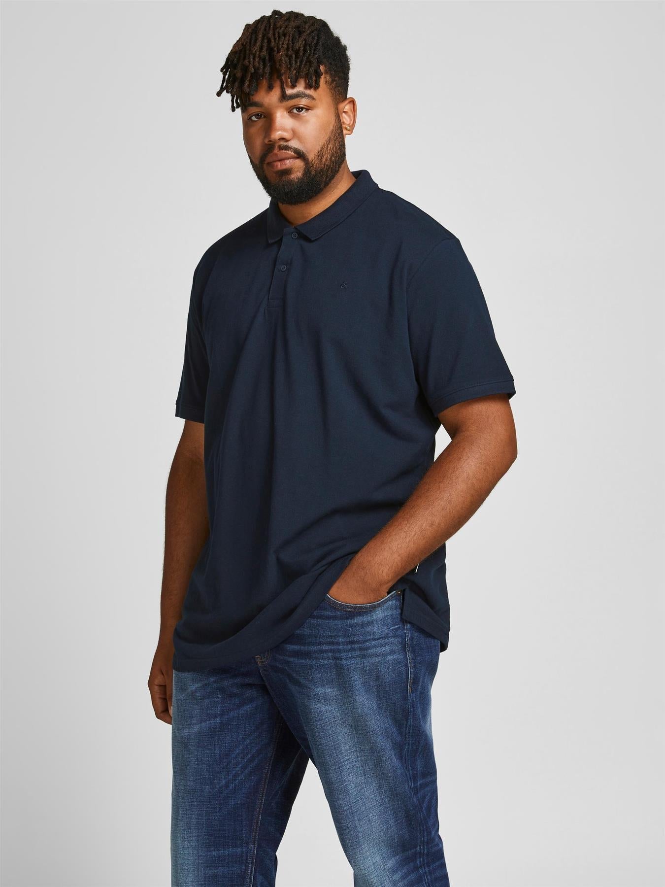 Jack & Jones Plus Size Men's Pique Basic Polo in XL-6XL, 3 Colours