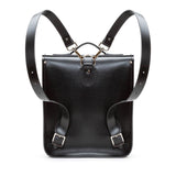 Handmade Leather City Backpack - Gothic Striped Grey & Black
