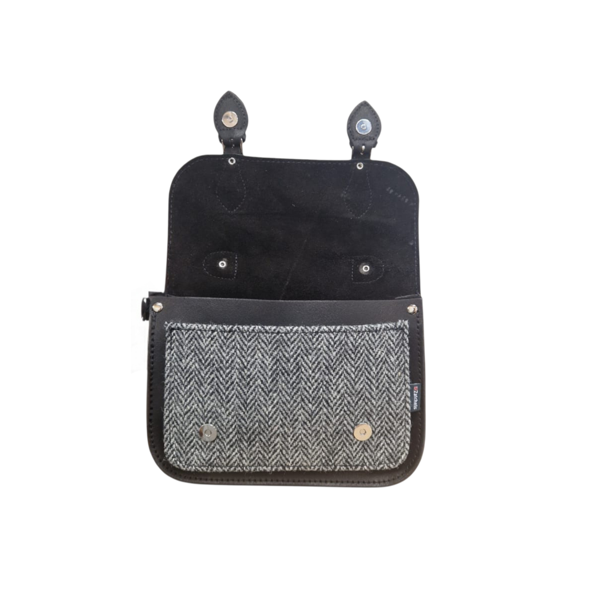 Midi Tannery & Tweed Satchel - Black