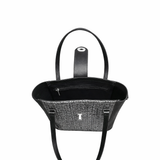 Tannery Tweed & Leather Mini Twist Lock Shopper Bag - Black
