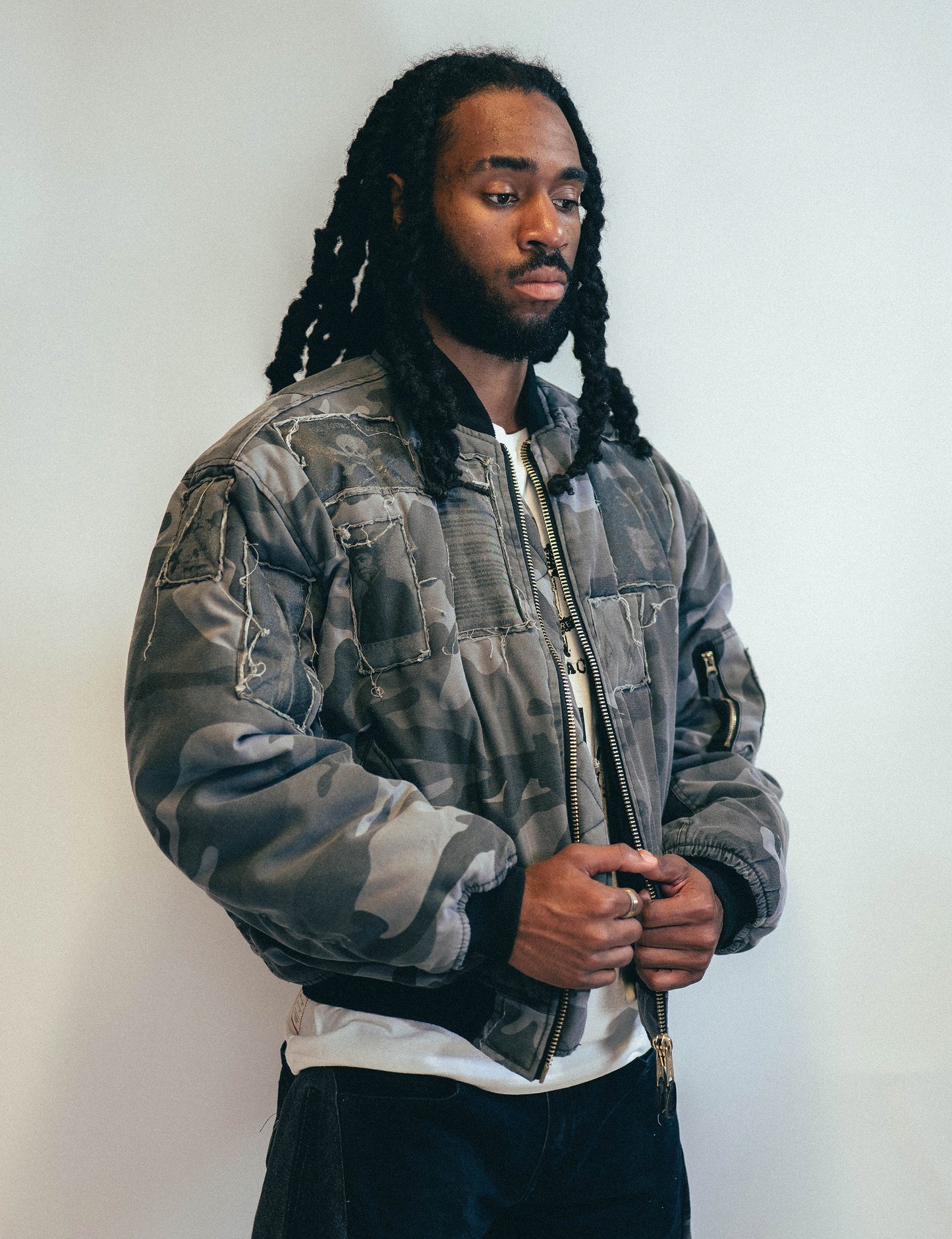 MA-1 Patched Bomber in Grey Camo