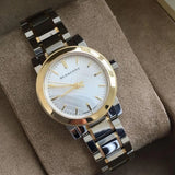 Burberry Women’s Watch Stainless Steel Silver & Gold Tone Strap With Gold Dial And Gold Case BU9217 The City